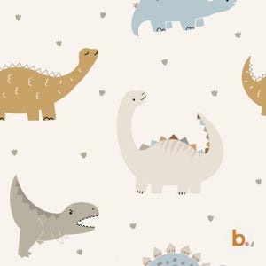 Dinosaur Seamless Pattern, Boho Nursery Digital Paper, Commercial Use PNG JPG