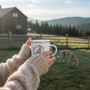 Tazza smaltata con Whippet, levriero disegnato a mano, regalo per gli amanti dei cani