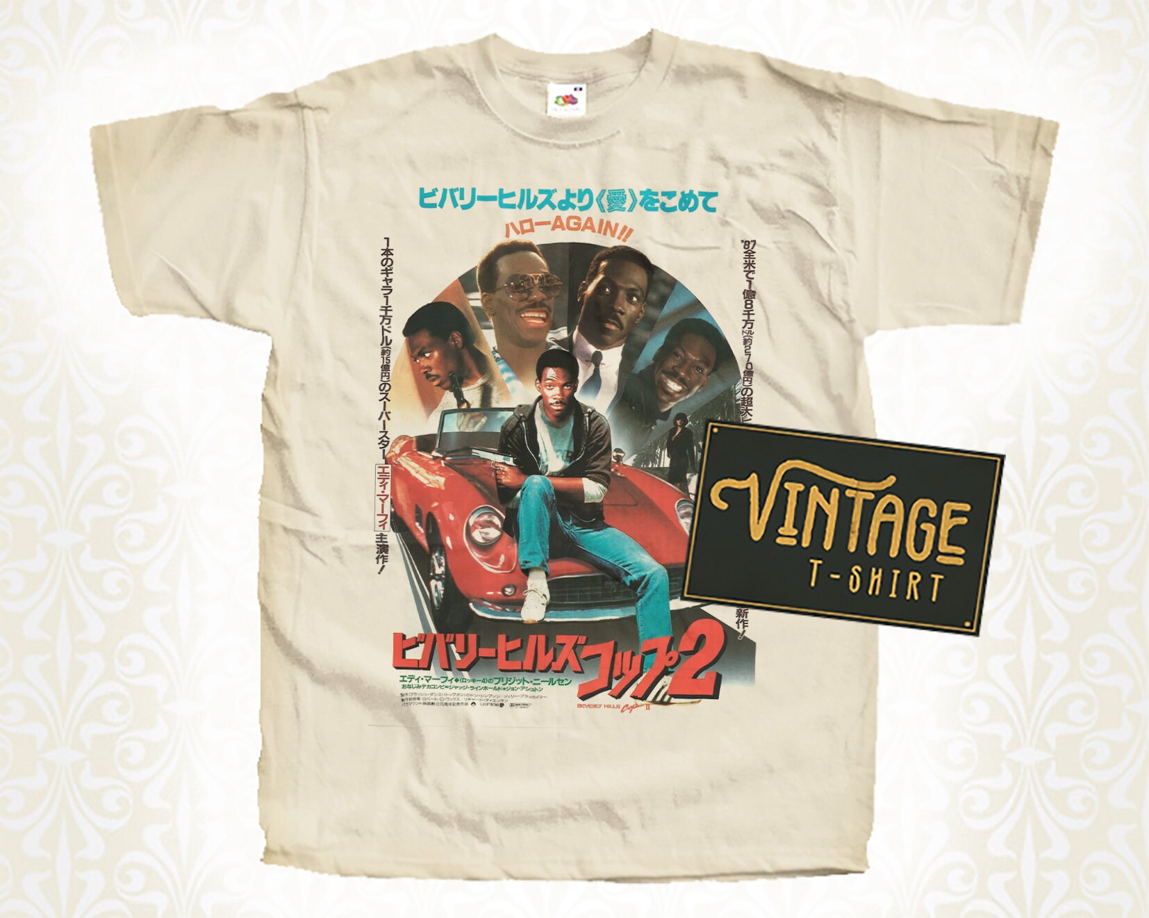 Beverly Hills Cop V2 Tshirt Vintage Natural Color Men's Tshirt DTG