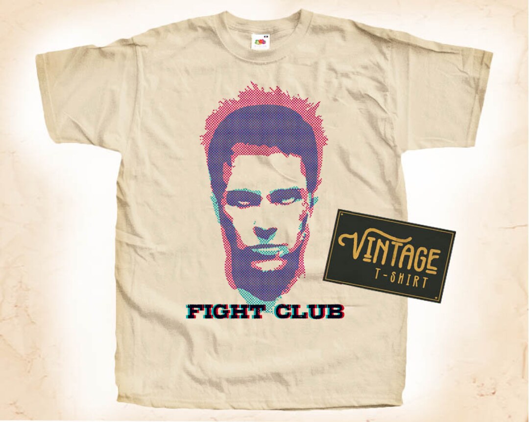 Fight Club V6 Tshirt Vintage Natural Color Men's Tshirt DTG