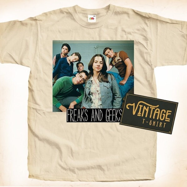 Freaks and Geeks V1 TShirt Vintage Natural color Men's TShirt DTG Digital Print SIZES S M L XL 2XL 3XL 4XL 5XL