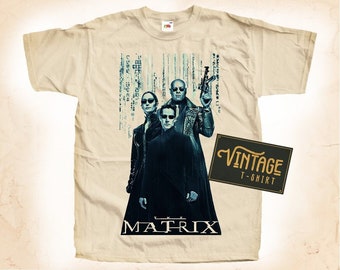 Matrix V1 TShirt Vintage Natural color Men's TShirt DTG Digital Print SIZES S M L XL 2XL 3XL 4XL 5XL