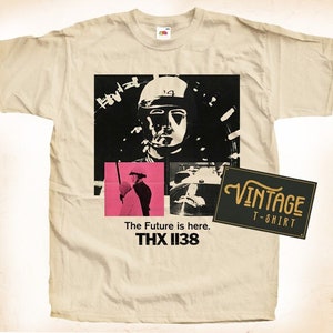 T H X 1138 TShirt Vintage Natural color Men&#39;s TShirt DTG Digital Print SIZES S M L