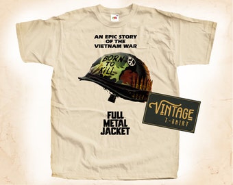 Full Metal Jacket V1 TShirt Vintage Natural color Men's TShirt DTG Digital Print SIZES S M L XL 2XL 3XL 4XL 5XL