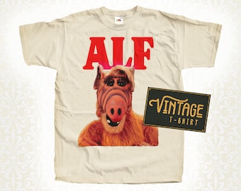 Alf V2 TShirt Vintage Natural color Men&#39;s TShirt DTG Digital Print SIZES S M L XL 2XL 3XL 4XL 5XL