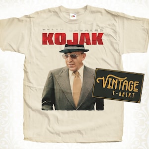 Kojak V2 TShirt Vintage Natural color Men&#39;s TShirt DTG Digital Print SIZES S M L XL 2XL 3XL 4XL 5XL