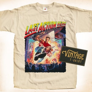 Last Action Hero TShirt Vintage Naturfarbe Herren TShirt DTG Digitaldruck GRÖßEN S M L XL 2XL 3XL 4XL 5XL