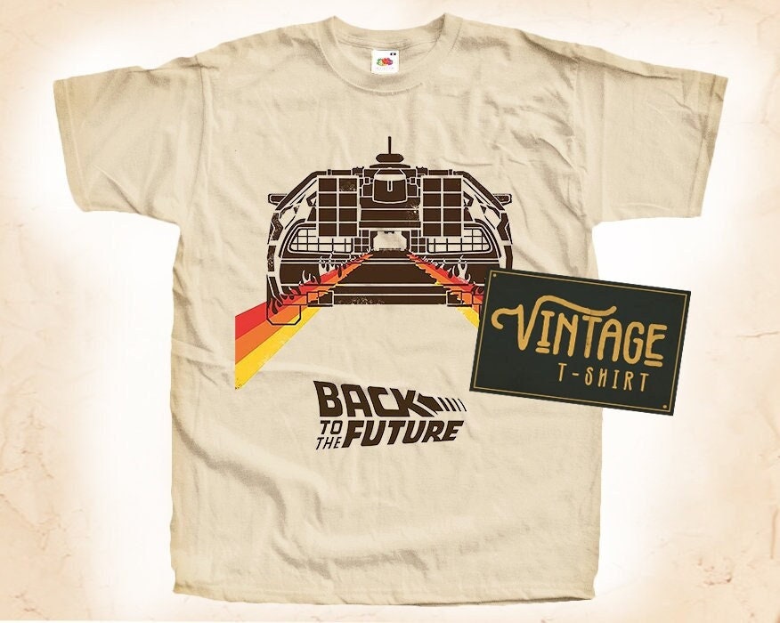 Back to the Future V2 TShirt Vintage Natural color Men's TShirt DTG Digital Print SIZES S M L XL 2XL 3XL 4XL 5XL
