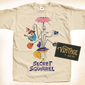 Secret Squirrel V1 TShirt Vintage Natural color Men&#39;s TShirt DTG Digital Print SIZES S M L XL 2XL 3XL 4XL 5XL