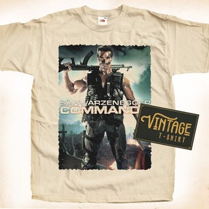 Commando V2 TShirt Vintage Natural color Men&#39;s TShirt DTG Digital Print SIZES S M L XL 2XL 3XL 4XL 5XL
