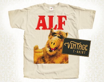Alf V3 T-Shirt Vintage Naturfarbe Herren T-Shirt DTG Digitaldruck GRÖßEN S M L XL 2XL 3XL 4XL 5XL