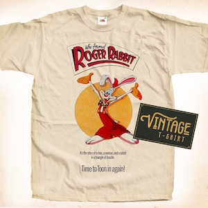 Who Framed Roger Rabbit V1 TShirt Vintage Natural color Men&#39;s TShirt DTG Digital Print SIZES S M L XL 2XL 3XL 4XL 5XL