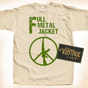 Full Metal Jacket V2 TShirt Vintage Natural color Men&#39;s TShirt DTG Digital Print SIZES S M L XL 2XL 3XL 4XL 5XL