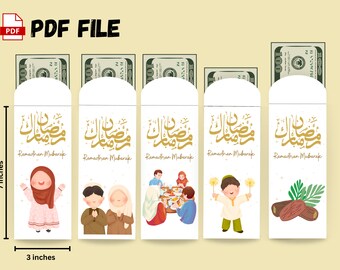 Printable Ramadhan Mubarak gift money envelope, Ramadhan gift card envelope