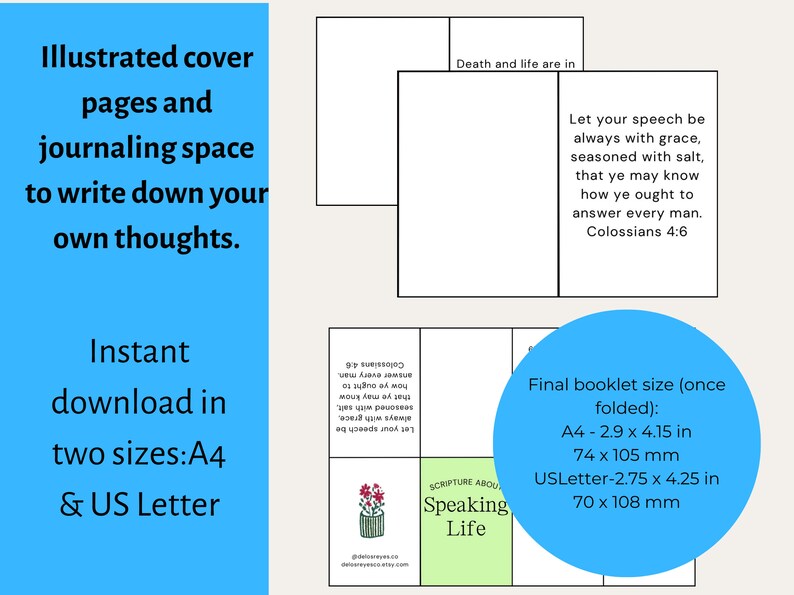 Printable Bible Study Booklet, Scripture About Speaking Life - Etsy UK