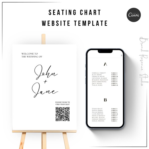 Digital Seating Chart Plan Canva Website Template