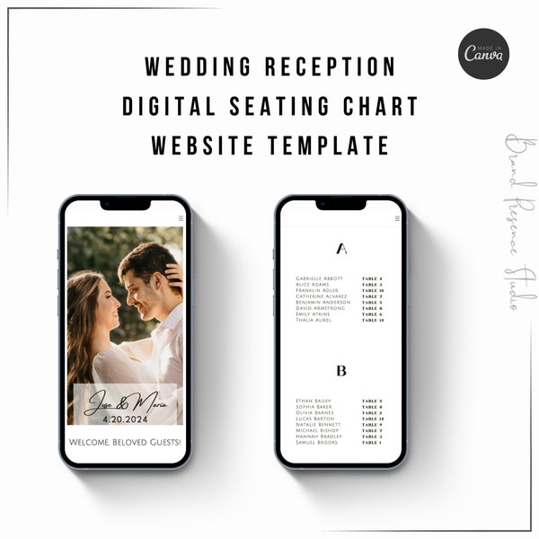 Digital Seating Chart Plan Canva Website Template