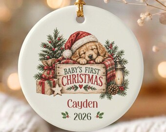 Baby’s First Christmas Ornament, Personalized Baby Keepsake, New Baby Christmas Gift, Baby Name Ornament, First Christmas Keepsake