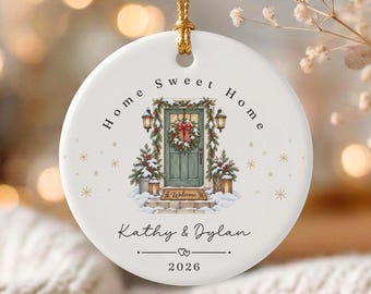 Adorno navideño personalizado para la primera casa, adorno para casa nueva, regalo de inauguración de casa, regalo para nuevos propietarios, recuerdo navideño