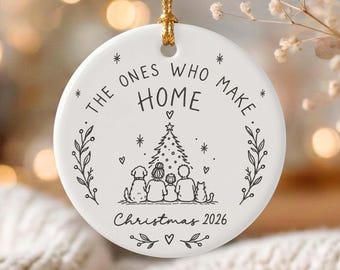 Adorno navideño familiar, adorno de recuerdo familiar, año personalizado, regalo navideño sentimental, decoración para el árbol genealógico