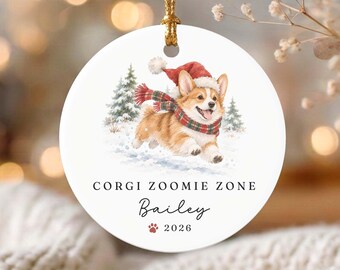 Adorno navideño personalizado de Corgi, adorno personalizado para perros, regalo para mamás de Corgi, regalo para amantes de los Corgi, recuerdo personalizado para mascotas