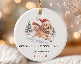 Adorno navideño de Goldendoodle, adorno personalizado de Goldendoodle, regalo para mamás de perros, regalo para mamás de perros