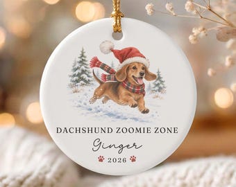 Adorno navideño personalizado de perro salchicha, adorno personalizado de perro salchicha, regalo para mamá de perro salchicha, regalo para amante de los perros salchicha, recuerdo de perro