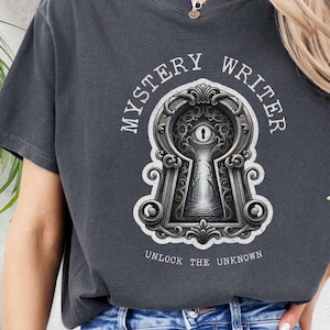 Mystery Writer T-shirt, Comfort Colors Tee for Authors, Unisex Garment-Dyed Shirt, Novelists Gift, Literary Apparel