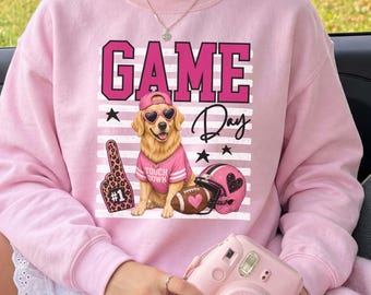 Golden Retriever Game Day Sweatshirt, Golden Mama Football Crewneck, Dog Mom Fall Sweatshirt, Tailgate Outfit Gift