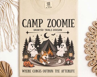 Corgi Halloween Shirt, Camp Zoomie Shirt, Corgi Mom Gift, Haunted Campsite Tee, Summerween Shirt, Dog Zoomies Shirt, Corgi Lover Gift