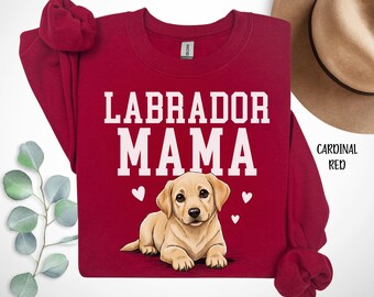 Yellow Labrador Retriever Sweatshirt, Lab Dog Lover Gift, Yellow Lab Mama Pullover, Cute Lab Dog Shirt, Cozy Dog Mom Crewneck