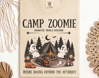 Halloween Dachshund Shirt, Doxie Halloween Shirt, Wiener Dog Halloween Tee, Funny Dog Mom Shirt, Ghost Camp Shirt, Comfort Colors Tee