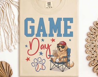 Golden Retriever Baseball Shirt, Game Day Dog Tee, Baseball Mama Shirt, Golden Mom Gift, Sports Dog Lover Tee