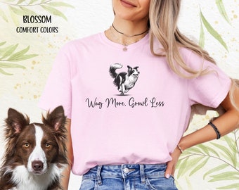Comfort Colors Border Collie T-Shirt, lustiges T-Shirt für Hundemutter Haustierbesitzer, Border Collie Geschenk