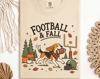 Camiseta de fútbol para beagles, camiseta de otoño para beagles, camiseta para mamás de beagles, regalo para amantes de los beagles, camiseta para perros para el día del partido.