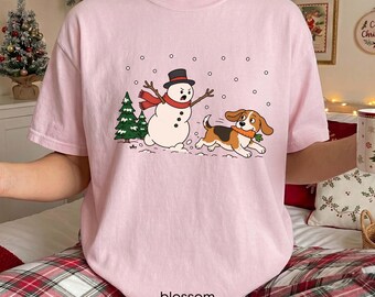 Camiseta navideña de beagle, camiseta divertida de beagle, regalo para amantes de los beagles, camiseta divertida de perros para Navidad, regalo navideño para beagles, camiseta para mamás de perros