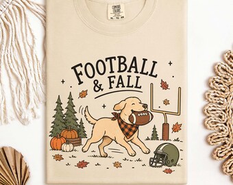 Camiseta de fútbol para labrador, camiseta amarilla para labrador, camiseta de fútbol para perros, camiseta para el día del partido, camiseta Comfort Colors, regalo para amantes del fútbol