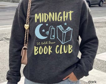 Book Club Sweatshirt, Midnight Book Club Crewneck, Reader Sweatshirt, Cozy Reading Sweater, Librarian Gift, Book Lover Gift