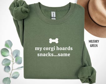 Cute Corgi Sweatshirt, Funny Corgi Gift, Dog Lover Pullover, Cozy Dog Mom Sweatshirt, Pembroke Welsh Corgi Crewneck