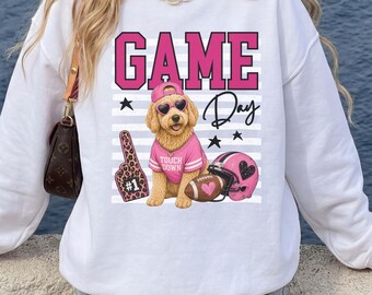 Goldendoodle Game Day Sweatshirt, Goldendoodle Mama Crewneck, Doodle Mom Football Shirt, Dog Mom Tailgate Sweatshirt, Football Gift for her