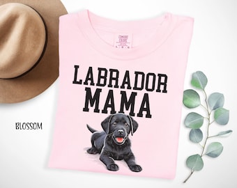 Labrador Mom Comfort Colors T-Shirt, Black Lab Shirt, Dog Mama Tee, Labrador Retriever Graphic Shirt, Gift for Lab Lovers
