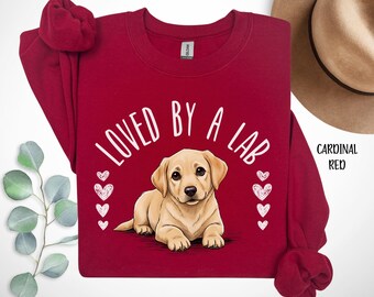 Yellow Labrador Retriever Sweatshirt, Lab Dog Lover Gift, Yellow Lab Mama Pullover, Cute Lab Dog Shirt, Cozy Dog Mom Crewneck