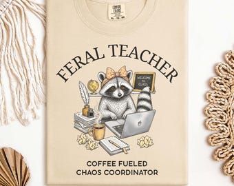Funny Teacher Shirt, Coffee Fueled Chaos Coordinator, Raccoon Teacher Tee, Teacher Appreciation Gift, Teacher Life Shirt