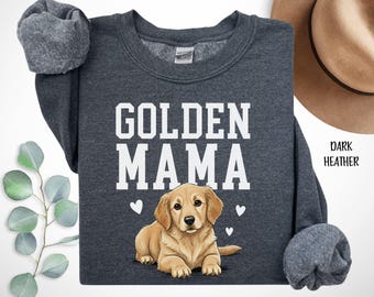 golden mama sweatshirt, retriever crewneck, golden retriever mom top, dog mom sweatshirt, golden retriever gift, dog lover pullover