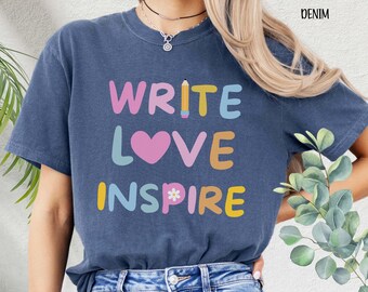 Maglietta Writers Comfort Colors per autori, maglietta regalo per narratori, scrittori, insegnanti e amanti dei libri, regalo per nuovi autori, scrittura di narrativa