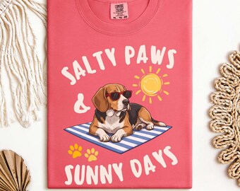 Beagle Shirt, Beagle Mom Shirt, Summer Beagle Shirt, Beach Dog Shirt, Beagle Gift for Dog Lover, Comfort Colors Tee, Coastal Dog Mom