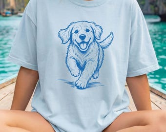 Golden Retriever Shirt, Minimalist Golden Retriever Tee, Golden Retriever Mom Shirt, Comfort Colors Shirt, Dog Mom Shirt, Golden Dog Gift
