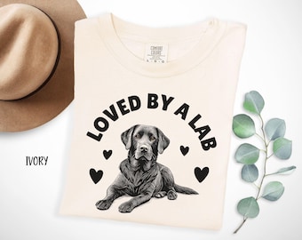 Labrador Mom Comfort Colors T-Shirt, Black Lab Shirt, Dog Mama Tee, Labrador Retriever Graphic Shirt, Gift for Lab Lovers
