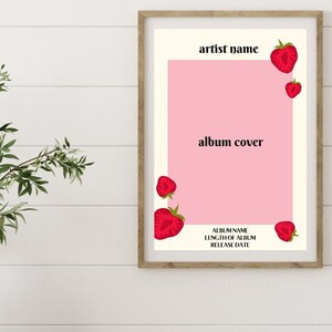 Custom album cover poster / printable wall art / music print / instant download / aesthetic prints