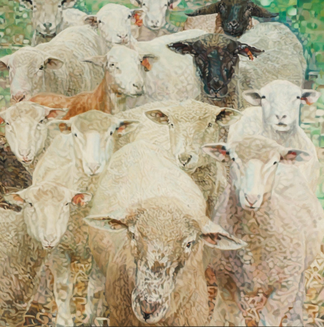 Sheep Oil Painting Print, Farm Animal Wall Art - Etsy